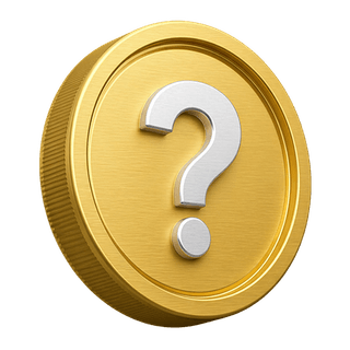 Elemento decorativo nella pagina FAQ raffigurante una moneta d'oro 3D con punto interrogativo